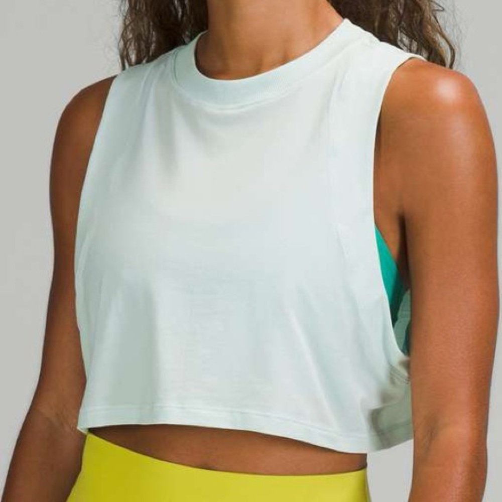 Lululemon All Yours Crop Tank Top Delicate Mint Size 14